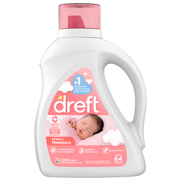 Dreft Stage 2 Active Baby Liquid Laundry Detergent, 64, 58 OFF