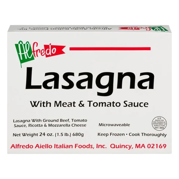 Save on Alfredo Lasagna with Meat & Tomato Sauce Order Online Delivery