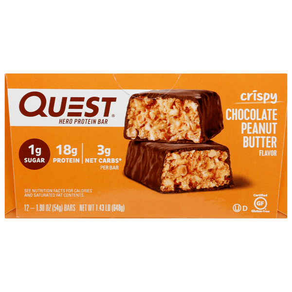 Save on Quest High Protein Bar Crispy Chocolate Peanut Butter Low Carb Keto 12ct Order Online