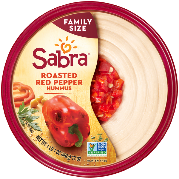Save on Sabra Hummus Roasted Red Pepper Gluten Free Family Size Order