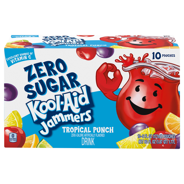 Save on KoolAid Jammers Juice Drink Pouches Tropical Punch Zero Sugar