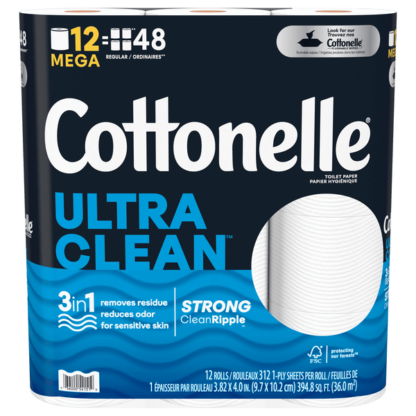 Save on Cottonelle Ultra Clean Mega Roll 1Ply Toilet Paper Order