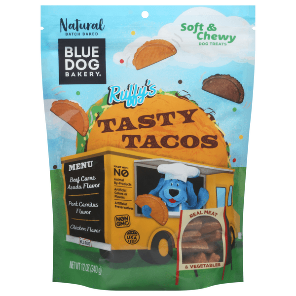 Save on Blue Dog Bakery Ruffy's Tasty Tacos Soft & Chewy Dog Treats