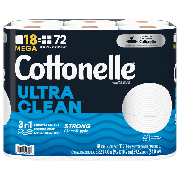 Save on Cottonelle Ultra Clean Mega Roll 1Ply Toilet Paper Order