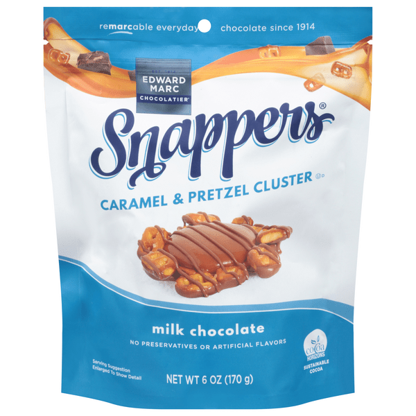 Save on Snappers Caramel & Pretzel Cluster Milk Chocolate Order Online