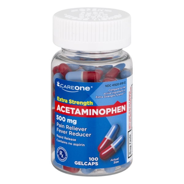 Save on CareOne Acetaminophen Pain Relief Extra Strength Rapid Release Gelcaps Order Online
