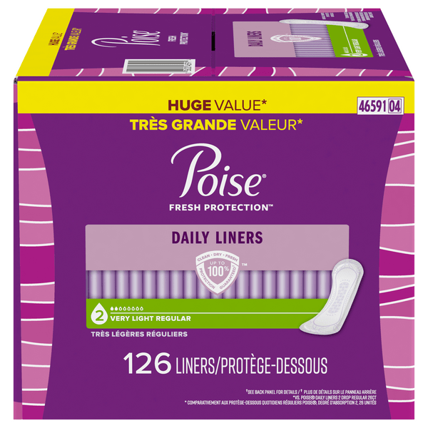 Save on Poise Daily Incontinence Liners Regular Length Very Light Huge Value Order Online