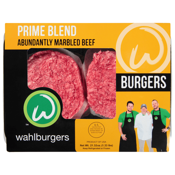 Save on Wahlburgers Burgers Prime Blend Beef Fresh 4 ct Order Online