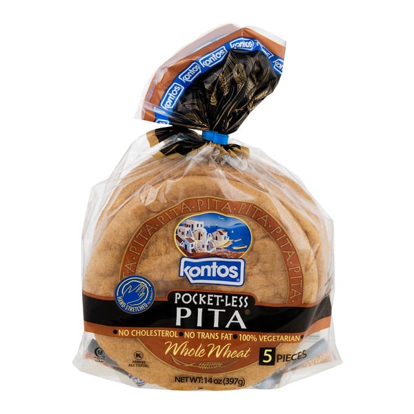 Save on Kontos PocketLess Pita Whole Wheat 5 ct Order Online