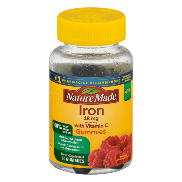 Save on Nature Made Iron 18 mg with Vitamin C Raspberry Gummies Order