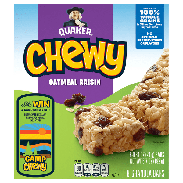 Save on Quaker Chewy Granola Bar Oatmeal Raisin 8 ct Order Online