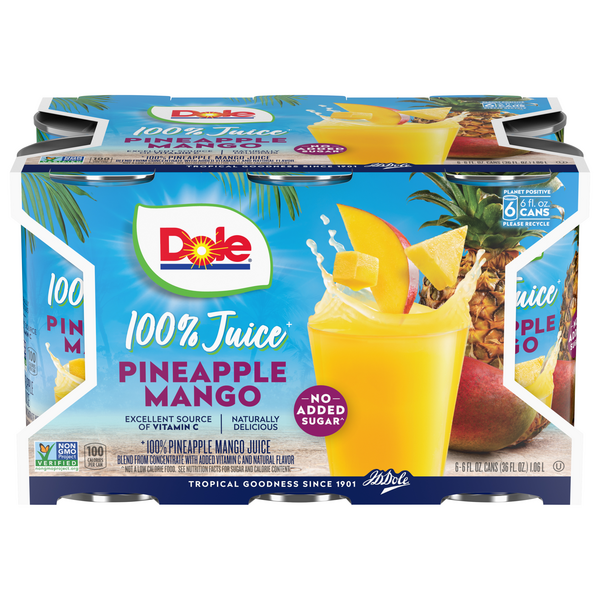 Save on Dole 100 Pineapple Mango Juice 6 pk Order Online Delivery Stop & Shop