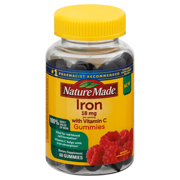 Save on Nature Made Iron 18 mg with Vitamin C Raspberry Gummies Order
