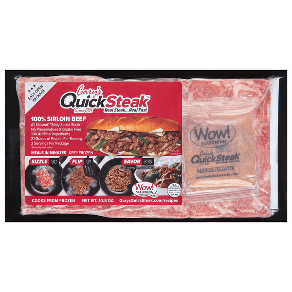 Save on Gary's Quick Steak 100 Sirloin Beef Thinly Sliced Steak Order