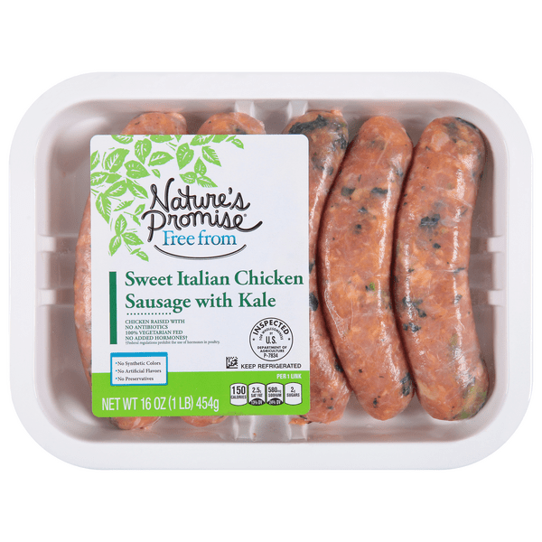 Save on Nature's Promise Sweet Italian Chicken Sausage Kale 5 ct