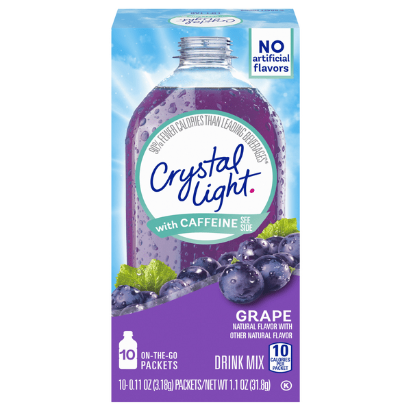 Save on Crystal Light On The Go Packets Drink Mix w/Caffeine Grape 10