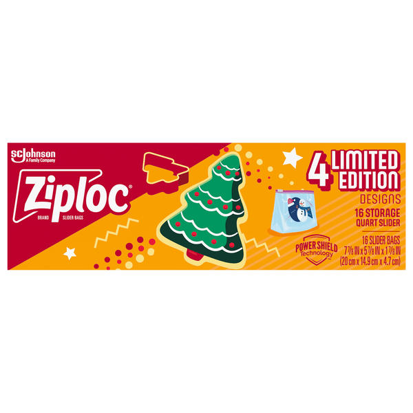 Save on Ziploc Food Storage Bags Slider Holiday Limited Edition Quart