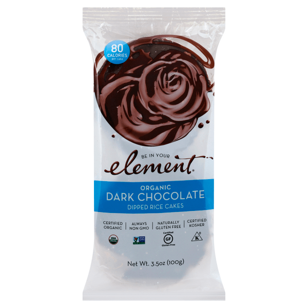 Save on Be In Your Element Dipped Rice Cakes Dark Chocolate Organic