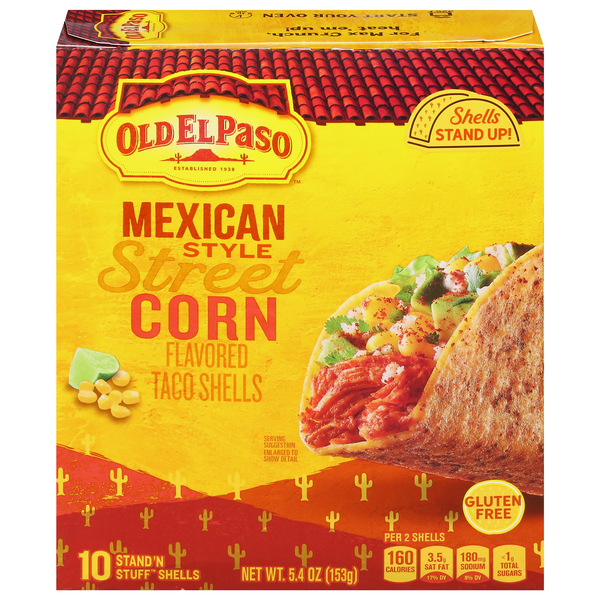 Save on Old El Paso Mexican Style Street Corn Taco Shells 10 ct Order