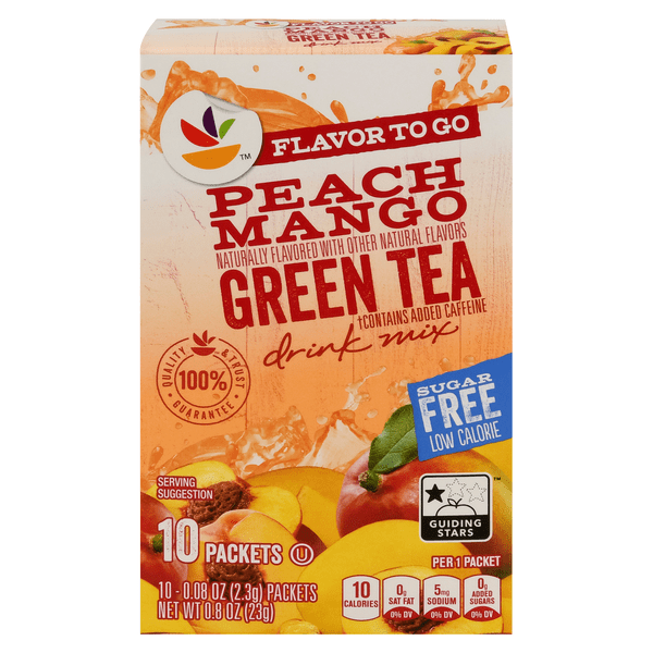 Save on Our Brand Sugar Free Peach Mango Green Iced Tea Drink Mix Packets 10 ct Order Online