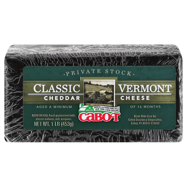 Save on Cabot Private Stock Vermont Cheddar Cheese Classic Chunk Order