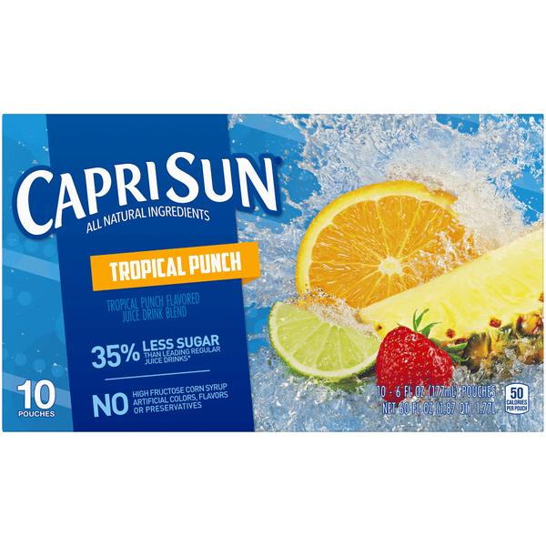 Save on Capri Sun Tropical Punch Juice Drink All Natural 10 pk Order