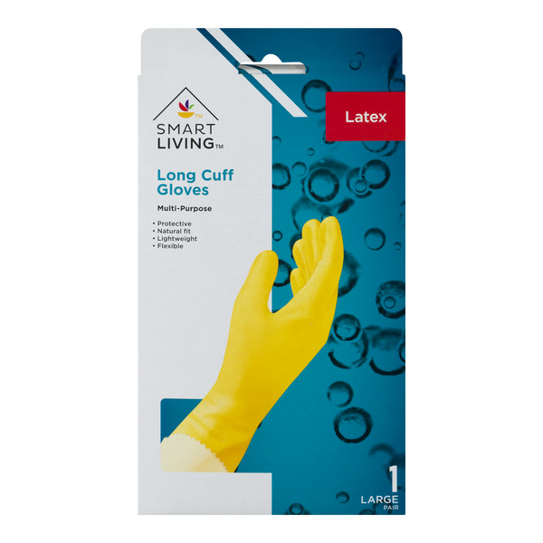 Save on Smart Living Latex Gloves MultiPurpose Long Cuff Large Order