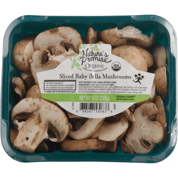 Save on Nature's Promise Organic Baby Bella Mushrooms Sliced Order Online Delivery Stop & Shop