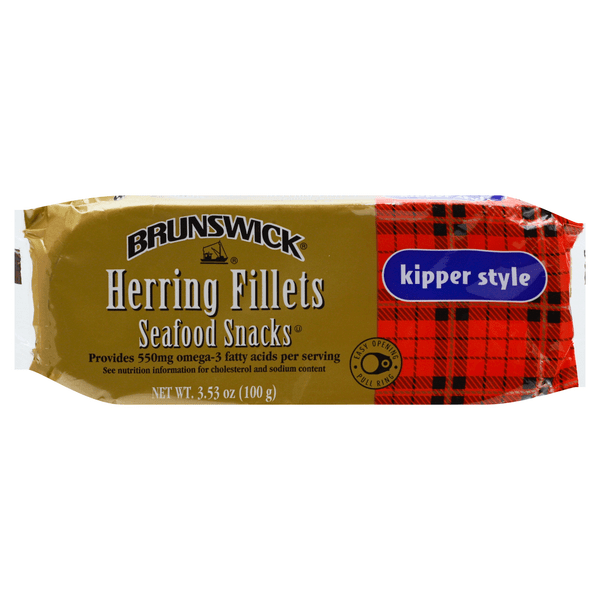 Save on Brunswick Kipper Style Seafood Snacks Herring Fillets Order