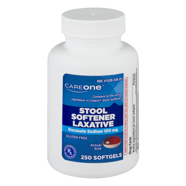 Save on CareOne Stool Softener Laxative 100 mg Capsules Gluten Free