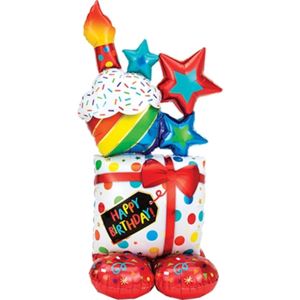 Save on AirLoonz Stacked Birthday Decorative Balloon 36 Inch Order