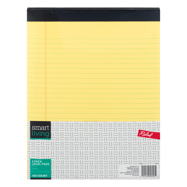 Save on Smart Living Legal Pads Ruled Yellow 8.5 X 11.75 Inch 50