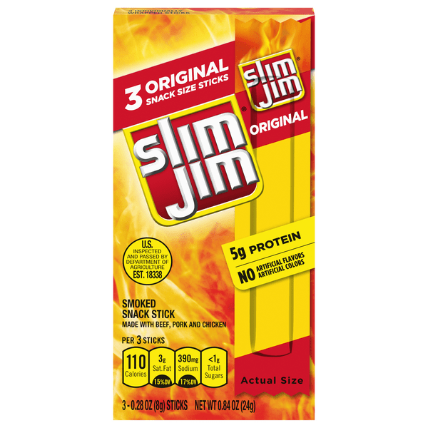 Save on Slim Jim Smoked Snack Sticks Original 3 ct Order Online
