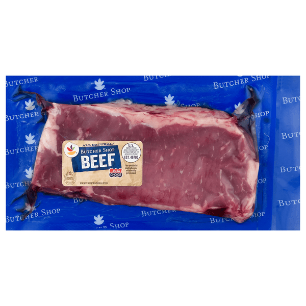 Save on Butcher's Shop Choice New York Strip Steak BoneIn Vacuum