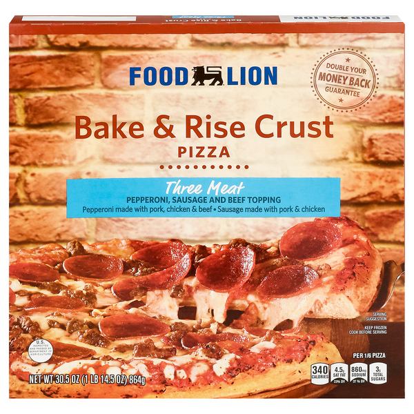 Save on Food Lion Bake & Rise Crust Pizza Three Meat Order Online