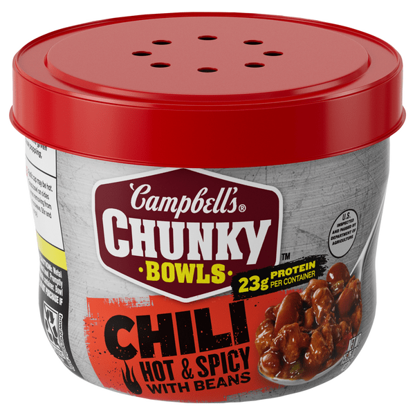 Save on Campbell's Chunky Chili Hot & Spicy with Beans Microwavable