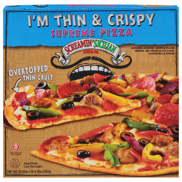 Save on Screamin' Sicilian Pizza Co. I'm Thin & Crispy Supreme Pizza