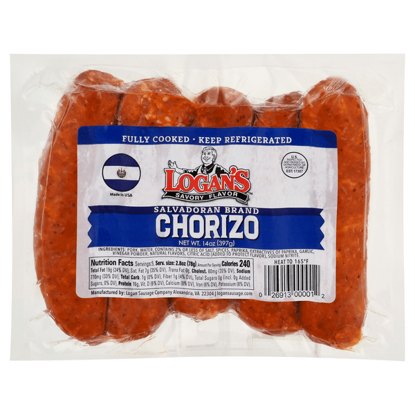 Save on Logan's Sausage Chorizo Mild Salvadorian Style Fully Cooked 5
