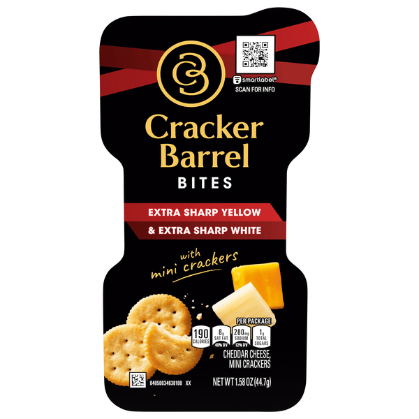 Save on Cracker Barrel Bites Extra Sharp Yellow & White Cheese with