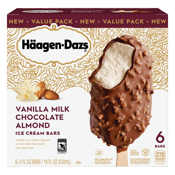 Save on HaagenDazs Ice Cream Bars Vanilla Milk Chocolate Almond 6 ct