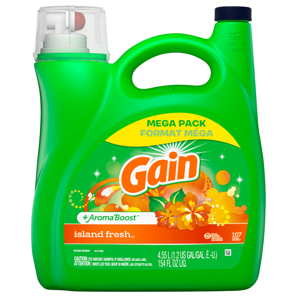 Save on Gain +Aroma Boost Island Fresh Liquid Laundry Detergent Mega Pack Order Online Delivery