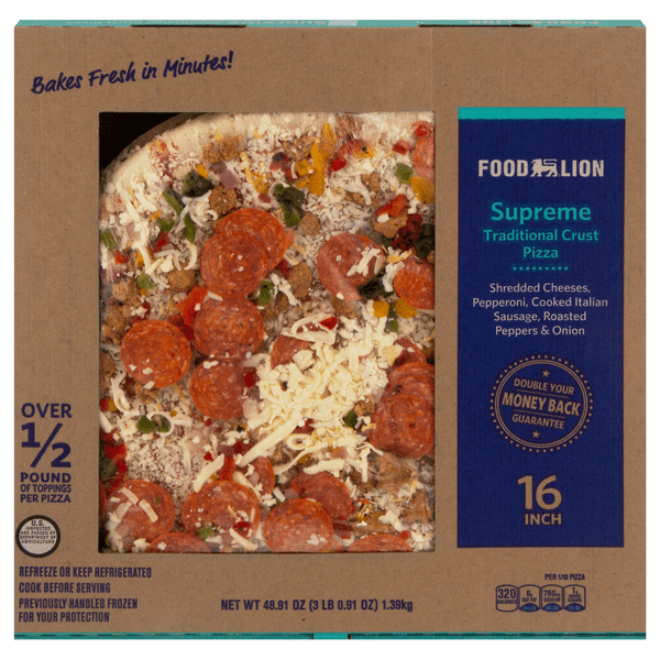 Save on Food Lion Pizza Supreme Traditional Crust 16 Inch Order Online