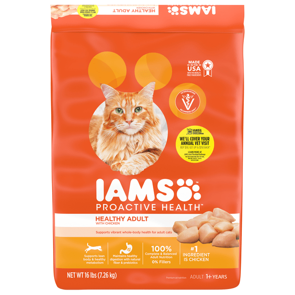 Save on IAMS Proactive Health Chicken Healthy Adult Dry Cat Food Order