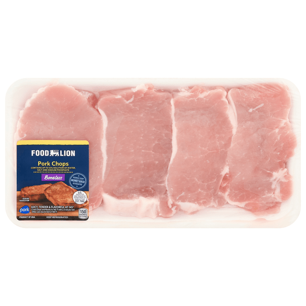 Save on Food Lion Pork Chops Boneless Fresh Order Online Delivery