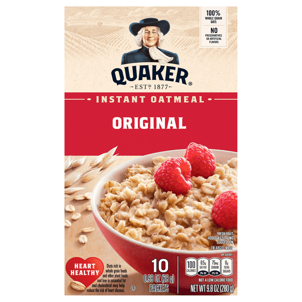 Save on Quaker Instant Oatmeal Original 10 ct Order Online Delivery
