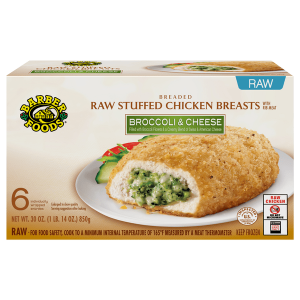 Save on Barber Foods Stuffed Chicken Breasts Broccoli & Cheese Raw 6