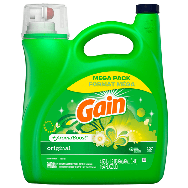 Save on Gain +Aroma Boost Liquid Laundry Detergent Original Mega Pack