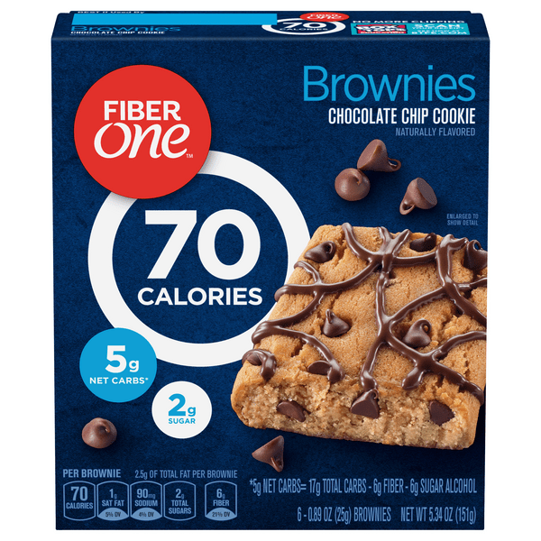 Save on Fiber One 70 Calorie Brownies Chocolate Chip Cookie 6 ct