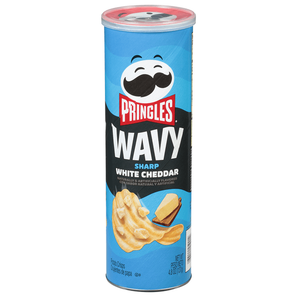 Save on Pringles Wavy Potato Crisps Sharp White Cheddar Order Online
