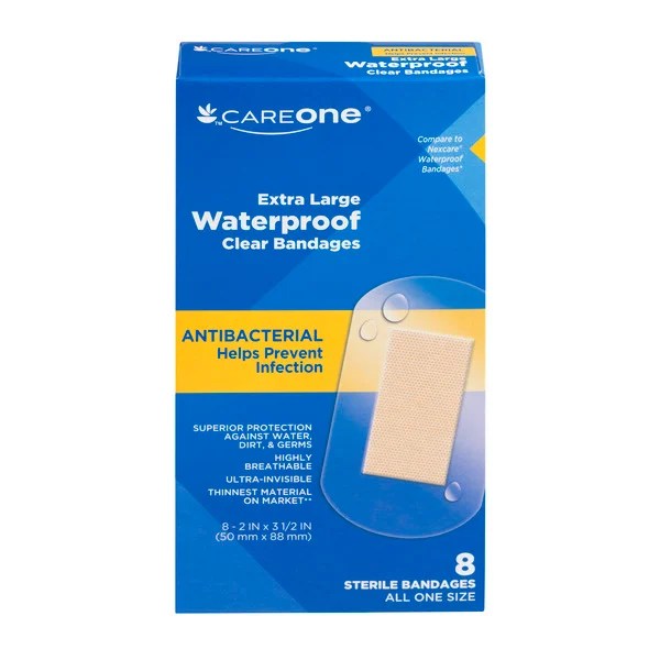 Save on CareOne Extra Large Waterproof Clear Antibacterial Bandages